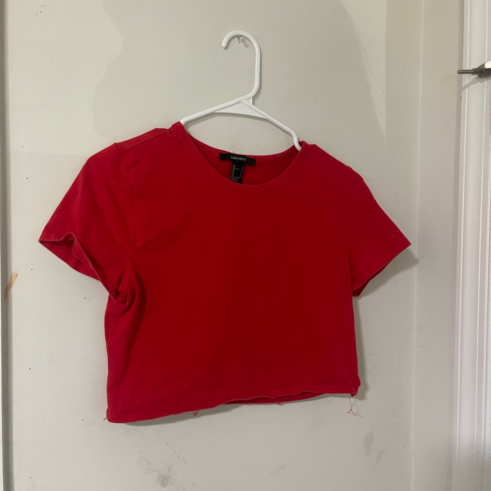 Red Cropped T-Shirt